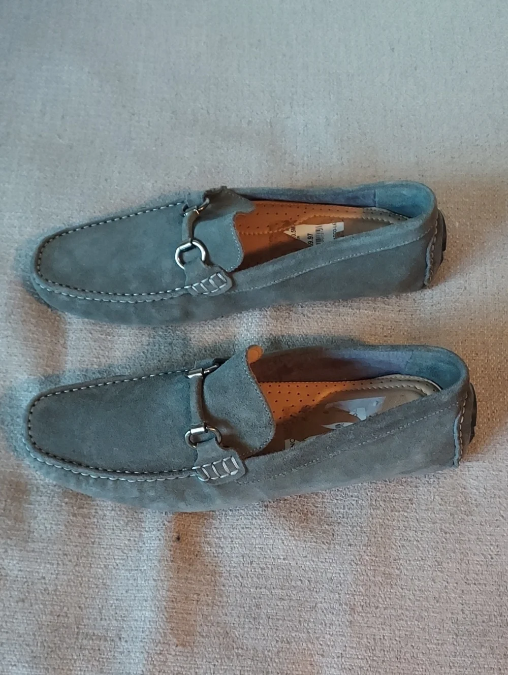 Nordstrom Men’s Gray Suede Bit-Detail Slip-On Business Casual Loafers Sz 10.5